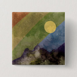 Regenbooguniversum Vierkante Button 5,1 Cm