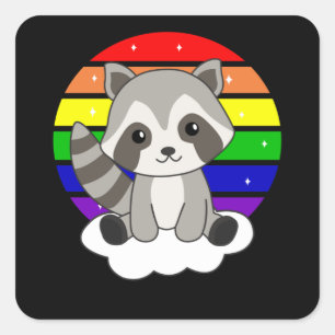 Regenboogvangers voor kinderen vierkante sticker