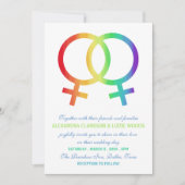 regenboogvenussymbool | Lesbische bruiloft Kaart (Voorkant)
