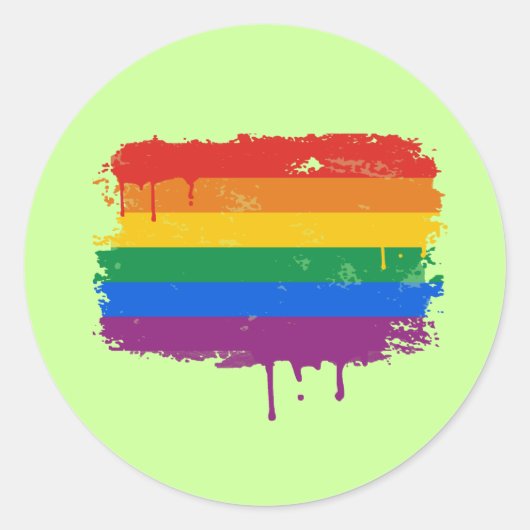Regenboogverf Ronde Sticker (Voorkant)