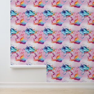regenboogverfsplash behang