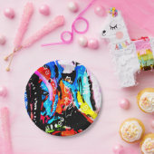 Regenboogvermengd Papieren Bordje (Feest)