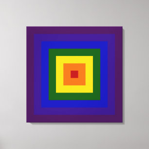 Regenboogvierkant Canvas Afdruk