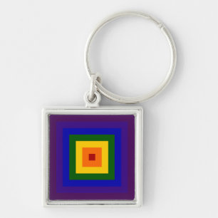 Regenboogvierkant Sleutelhanger