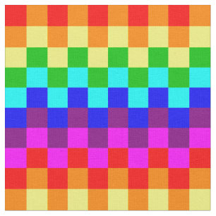 Regenboogvierkanten Stof