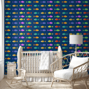 Regenboogvis in oceaan kinder behang