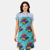 Regenboogvis Schort (Gedragen)