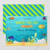 Regenboogvis verjaardag thema uitnodiging (Voorkant / Achterkant)