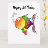 Regenboogvis (vis) kaart (Gele Bloem)