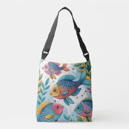 Regenboogvissen in het onderwater crossbody tas