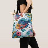 Regenboogvissen in het onderwater draagtas (Dichtbij)