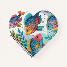 Regenboogvissen in het onderwater notitieboek