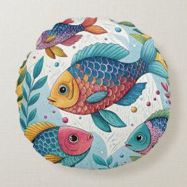 Regenboogvissen in het onderwater rond kussen