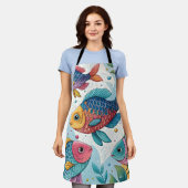 Regenboogvissen in het onderwater schort (Gedragen)