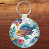 Regenboogvissen in het onderwater sleutelhanger (Voorkant)