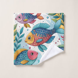 Regenboogvissen in het onderwater washandje