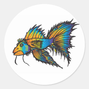 Regenboogvissen Ronde Sticker