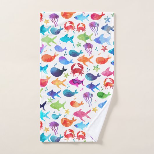 Regenboogvisserij Waterverf onder Zee Bad Handdoek (Handdoek)