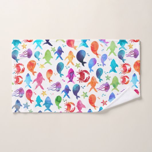 Regenboogvisserij Waterverf onder Zee Bad Handdoek (Handdoek)