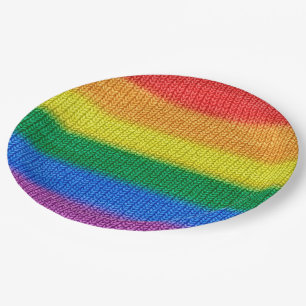 Regenboogvlag breinstaven naadloos patroon papieren bordje