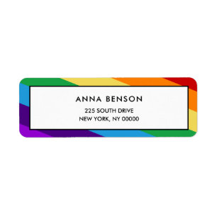 Regenboogvlag, etiket van het retouradres