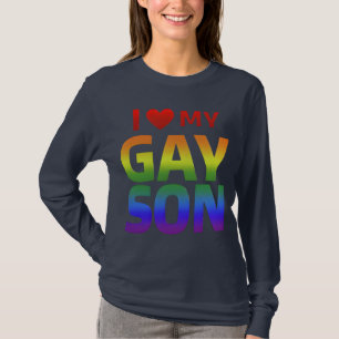 Regenboogvlag Gay Pride Ik hou van mijn homoseksue T-shirt