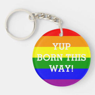 Regenboogvlag Gay Pride Ja Ik Ben Zo Geboren Sleutelhanger