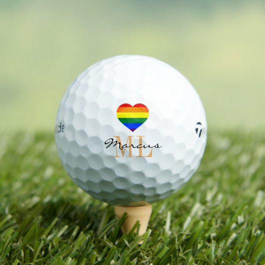 Regenboogvlag, hart en geprivilegieerde Golf, mono Golfballen (Insitu Shirt)