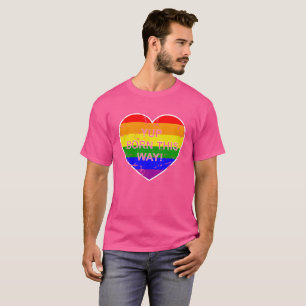 Regenboogvlag Hart Yup Born This Way Gay Pride T-shirt