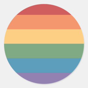 Regenboogvlag Hathered Rond Ronde Sticker