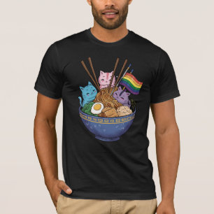Regenboogvlag Katten Ramen Anime Gay Pride Maand L T-shirt
