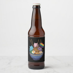 Regenboogvlag Katten Ramen Anime Gay Pride Month L Bier Etiket
