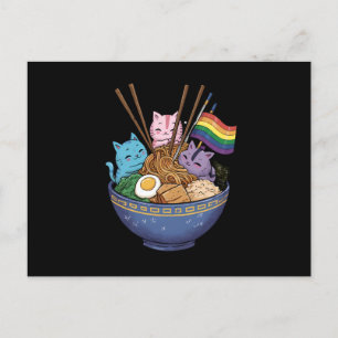 Regenboogvlag Katten Ramen Anime Gay Pride Month L Briefkaart