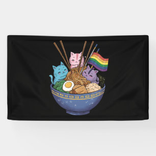 Regenboogvlag Katten Ramen Anime Gay Pride Month L Spandoek