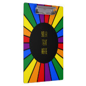 REGENBOOGVLAG KNOP STRALEN + jouw teken of tekst Klembord (Rechts)