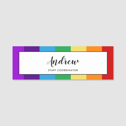 Regenboogvlag Naamplaatje (Voorkant)