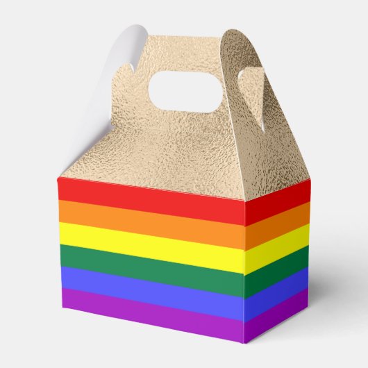 Regenboogvlag op goud bedankdoosjes (Achterkant)