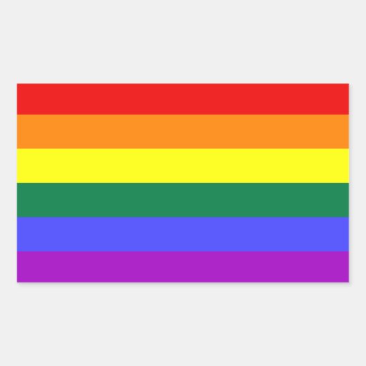 Regenboogvlag Rechthoekige Sticker (Voorkant)