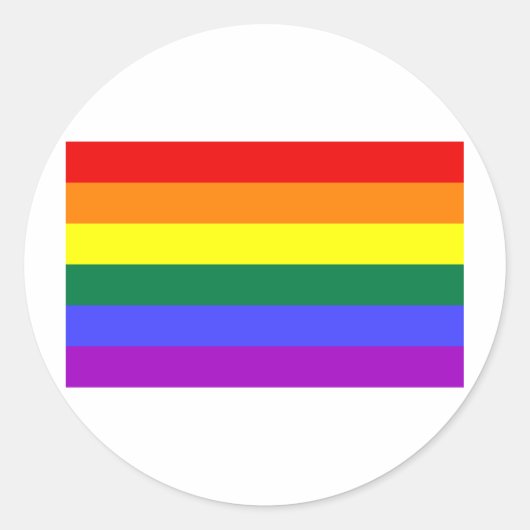 Regenboogvlag Ronde Sticker (Voorkant)