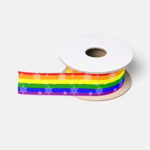 Regenboogvlag sneeuwvlokkenpatroon voor Gay Pride Lint