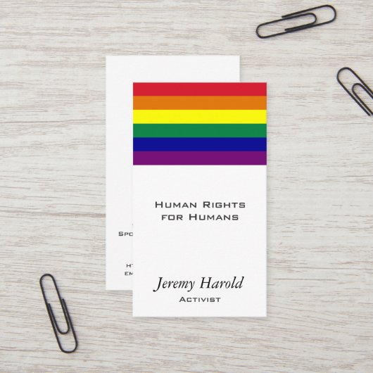 Regenboogvlag Visitekaartje (Voorkant / Achterkant in situ)