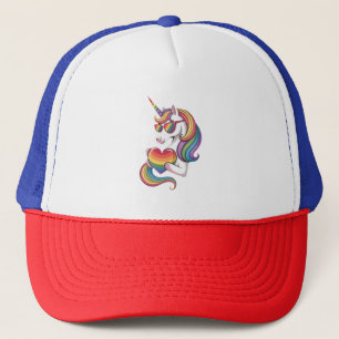 Regenboogvlag voor homoseksuele trots eenhoorn har trucker pet