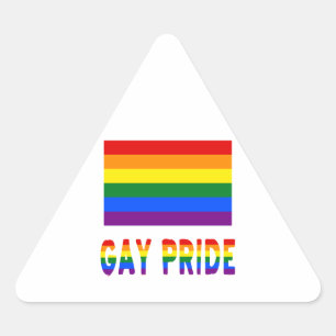 Regenboogvlag & Woorden Driehoek Sticker