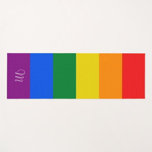 Regenboogvlaggetjes voor badhanddoekjes yogamat (Voorkant (horizontaal))