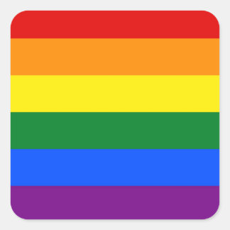 Regenboogvlagstickers Vierkante Sticker