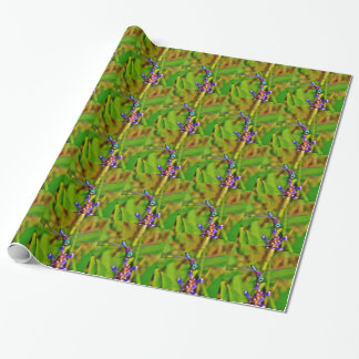 Regenboogvlieg en -bloem cadeaupapier