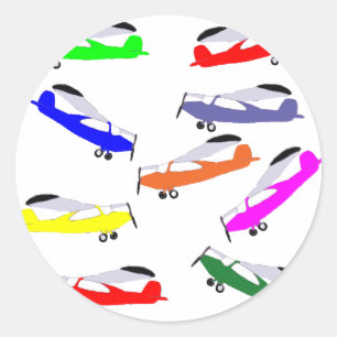 Regenboogvliegtuigen Ronde Sticker