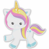 Regenboogvlies, Cute Unicorn, Star, Magic Unicorn Sticker (Voorkant)