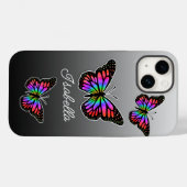 Regenboogvlinder en Jouw naam, gepersonaliseerd Case-Mate iPhone Case (Achterkant (horizontaal))