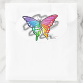 Regenboogvlinder Ovale Sticker (Tas)